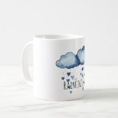 Mug Pluie d'Amour Nuages Bleus Cœurs (Devant gauche)