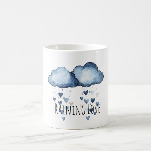 Mug Pluie d'Amour Nuages Bleus Cœurs (Centre)