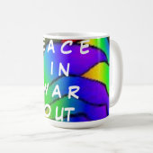 MUG PLUM COULEUR ROSE FLOWER PEACE ART (Devant droit)