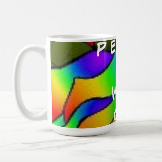 MUG PLUM COULEUR ROSE FLOWER PEACE ART (Gauche)