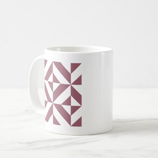 Mug Plum Geometric Deco Cube Pattern (Devant gauche)