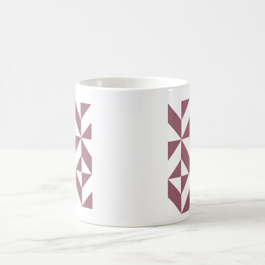 Mug Plum Geometric Deco Cube Pattern (Centre)