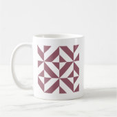 Mug Plum Geometric Deco Cube Pattern (Gauche)
