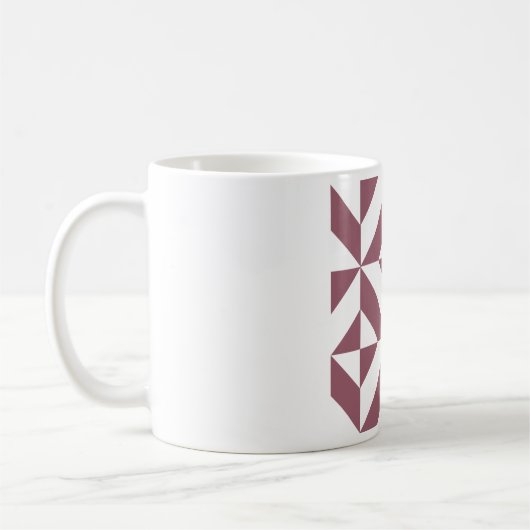 Mug Plum Geometric Deco Cube Pattern (Gauche)