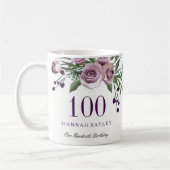 Mug Plum Purple Rose 100th Birthday Gift (Gauche)