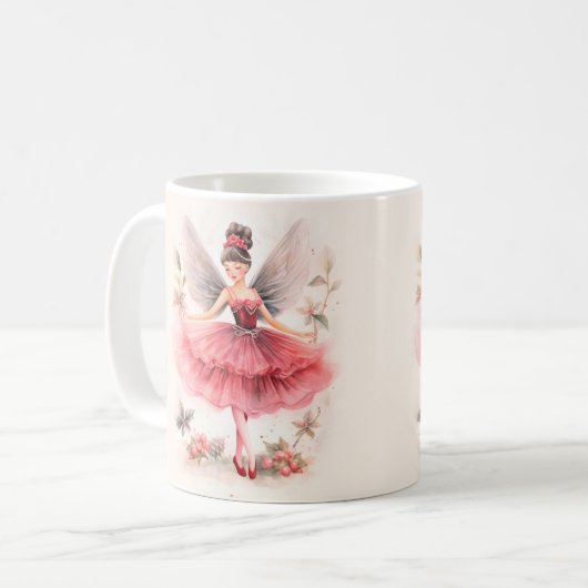 Mug Plum rose Fée de Noël Musique (Devant gauche)