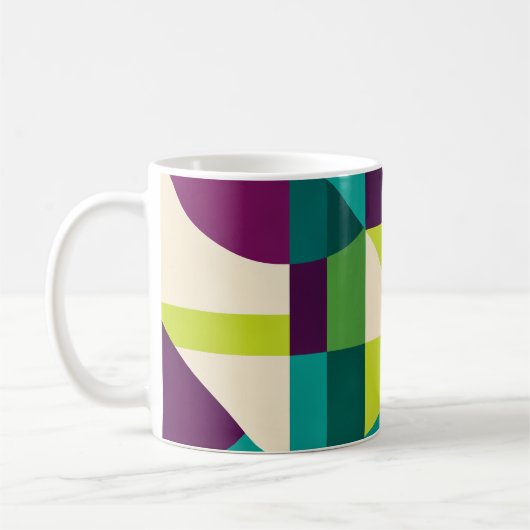 Mug Plum Teal Geometric Abstract (Gauche)