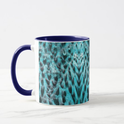 Mug Plumage bleu - conception de plume cool (Gauche)