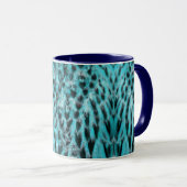Mug Plumage bleu - conception de plume cool (Devant droit)