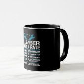 Mug Plumber installer fitter Funny Hourly Rate vend id (Devant droit)