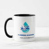 Mug Plumbing Service Water Drop Logo Plumber Business (Gauche)