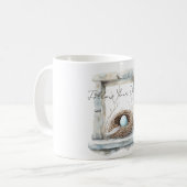 Mug Plume de nid d'oiseau à œuf bleu (Devant gauche)