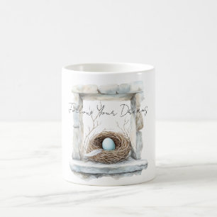 Mug Plume de nid d'oiseau à œuf bleu