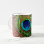 Mug Plume de paon en gros plan (Devant gauche)