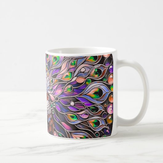 Mug "Plume de paon iridescent esthétique (Droite)