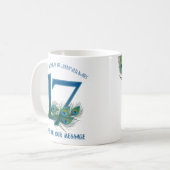 Mug Plume de paon pour 17e anniversaire ou anniversair (Devant gauche)