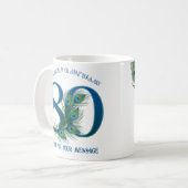 Mug Plume de paon pour 80e anniversaire ou anniversair (Devant gauche)