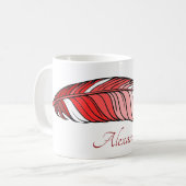 Mug - Plume et nom en rouge (Devant gauche)