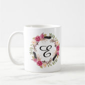 Mug Plume monogrammée personnalisée Bridesmaid Boho (Gauche)
