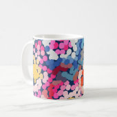 Mug Plumeria tropicale pointillée Fleurs Abstraites (Devant gauche)