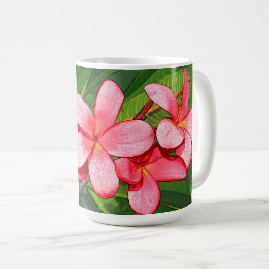 Mug Plumerias rose  (Devant droit)