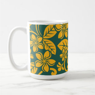 MUG PLUMÉRIE DE L'ÎLE (VERT SOMBRE/OR)