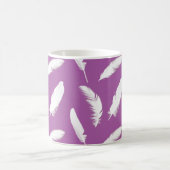 Mug Plumes blanches sur Améthyste violet (Centre)