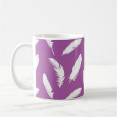 Mug Plumes blanches sur Améthyste violet (Gauche)