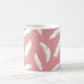 Mug Plumes blanches sur rose coquille (Centre)