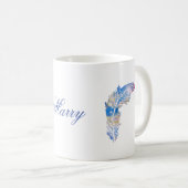 Mug Plumes bleues (Devant droit)