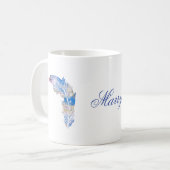 Mug Plumes bleues (Devant gauche)