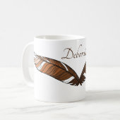 Mug - Plumes Brown et nom (Devant gauche)