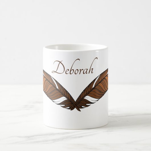 Mug - Plumes Brown et nom (Centre)