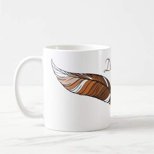 Mug - Plumes Brown et nom (Gauche)