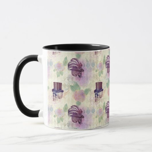 Mug Plumes Casquettes Victorian Purple Steampunk Crâne (Gauche)