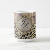 Mug Plumes chic avec Monogramme Empreinte de léopard (Centre)