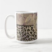 Mug Plumes chic avec Monogramme Empreinte de léopard (Gauche)