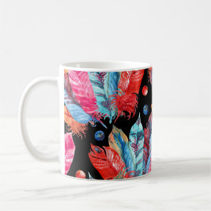 Mug Plumes colorées, saumons, fluides, vibrantes.