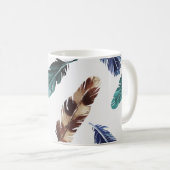 Mug Plumes colorées Texture tribale (Devant droit)
