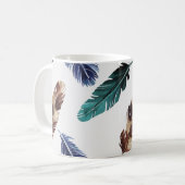 Mug Plumes colorées Texture tribale (Devant gauche)