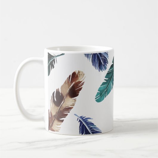 Mug Plumes colorées Texture tribale (Gauche)