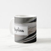 Mug Plumes de canard Photo moderne Black Grey Nature (Devant gauche)