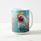 Mug "Plumes de couleur : le poulet arc-en-ciel" (Devant droit)