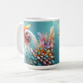 Mug "Plumes de couleur : le poulet arc-en-ciel" (Devant gauche)