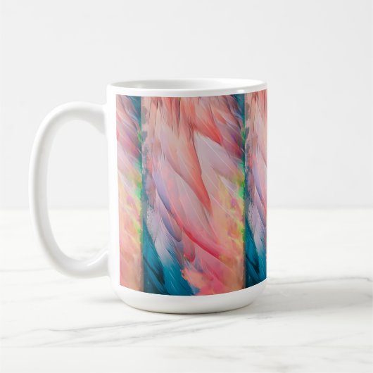 Mug Plumes de Flamant rose colorées (Gauche)