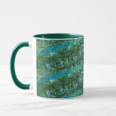 Mug Plumes de paon, abstrait - motif en acrylique (Gauche)