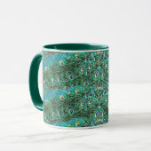 Mug Plumes de paon, abstrait - motif en acrylique (Devant gauche)