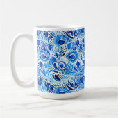 Mug Plumes de paon bleu blanc (Gauche)