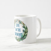 Mug Plumes de paon bleu vert (Devant droit)