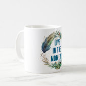 Mug Plumes de paon bleu vert (Devant gauche)